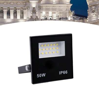Holofote Refletor Led Pro 50W Branco Frio 6500K  IP66 Para Jardim