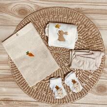 Baby Autumn Winter Bodysuit Pants Socks Set Rabbit Carrot Boho Boy Girl Unisex Cute - Có túi - Xem 4