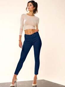 JEANS CASUALES PARA USO DIARIO VARIOS COLORES COMODOS GJ - Azul Marino - Ver 1