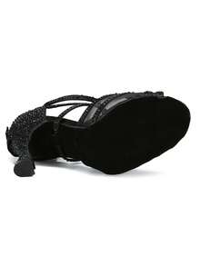 1 Pair Black/ Dance Shoes Mesh Latin Dance Shoes Soft Bottom Silk Satin Tango Jazz Modern Ballroom Dance Shoes 9cm Heel