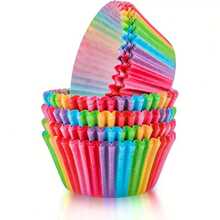 500/300/200/100 PC Rainbow Patterned Cake Paper Cups, Pancake Baking Cups, Family Party Themed Dessert Paper Cups, Birthday Party Main Cake Paper Cups And Oil Proof Paper, Kitchen Cake Making