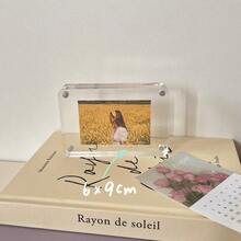 إطار صور مغناطيسي شفاف من الأكريليك ذو زوايا مدورة بسمك 10+10مم، إطار صور مغناطيسي بلوري عالي الجودة، مناسب للغاية لعرض الصور، متين وسهل الاستخدام، علامة السعر وبطاقة الصنم المغناطيسية، إطار صور هدية عيد الميلاد والتخرج - شفاف - مشاهدة 9