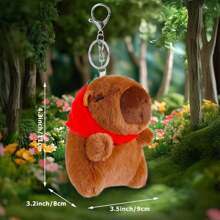 4 Pack Capybara Keychain Plush, Capybara Stuffed Animal Toys With Clothes Accessories, Classroom Birthday Party Favors Gifts For Kids