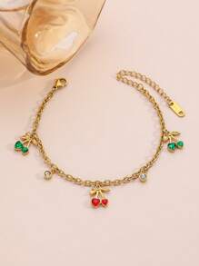 Pulseira Minimalista de Aço Titanio Dourado, Incrustada com Zircônia Artificial, Comprimento Ajustável, Adequada para Looks de Verão, Férias, Presentes para Melhores Amigos, Anti-Desbotamento, Anti-Alérgico, Acessório Elegante para Mulheres