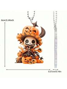 2pcs Pumpkin & Christmas Tree Ornament Hanging Decor, Random Color Ropes, Halloween & Christmas Party Decoration - Multicolor - View 2