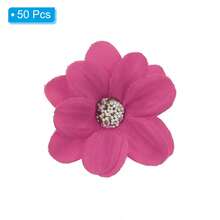 Faux Silk Multi-Layered Handmade Artificial Flowers Purple White Pink Bulk - Rose Red - View 3