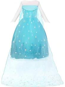 Light Up Princess Dress Girls Halloween Costume Costume Toddler Dressing Up Bithday Party, Purple - 藍色 - 查看 10
