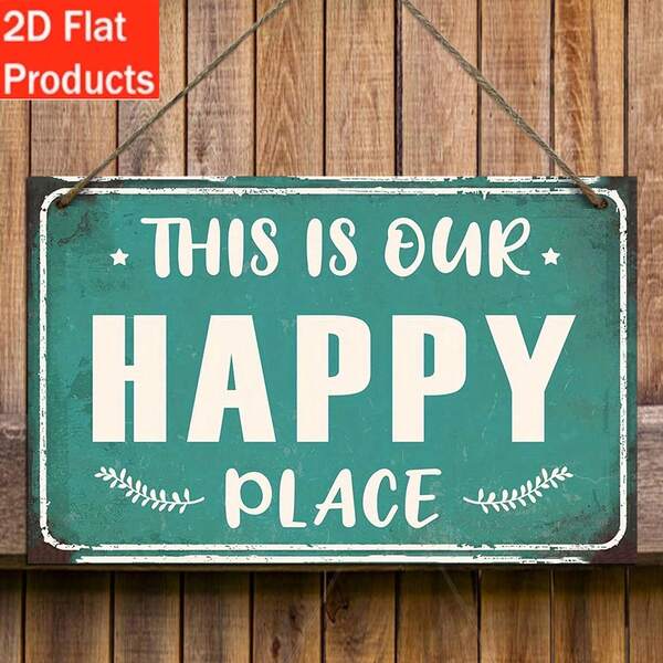 2D Flat 1pc Welcome To Our Little Paradise Welcome Sign Front Door, Wooden Sign Vintage Home Swimming Pool River Beach Farmhouse Garden Outdoor Fun Wall Decoration 12.7cmx20cm