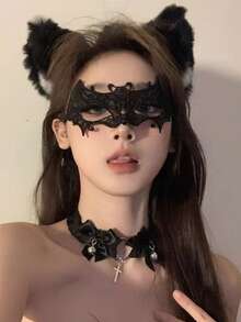 1 件性感蕾丝化妆舞会面具、镂空蕾丝眼罩、酒吧派对私密表演道具、情人节配饰 - 彩色 - 查看 19