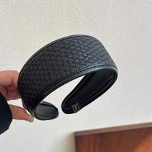 2025新款复古编织PU皮革头带，欧美风格复古宽发箍，女士日常百搭配饰，发带， - 彩色 - 查看 10