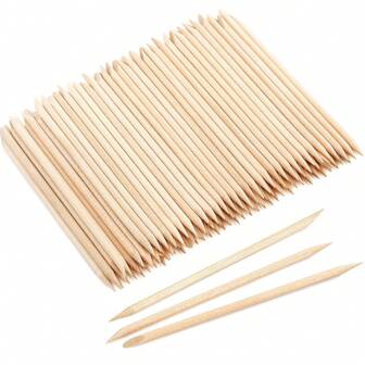 100 pezzi Paraurti a doppia estremità multiuso in legno da 4,5 pollici arancione, strumenti per manicure e cuticole, rimozione di peli facciali e sopracciglia, forniture scolastiche, ritorno a scuola