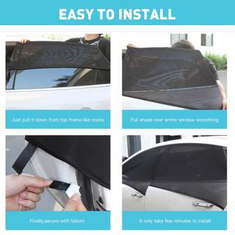 Baby Car Window Shades 2 Packs Mesh Visor For Side Rear Window Protect Kids Adults From Sun Burn Quality Stretch Material Sun Shades Fits Most Vehicles Car Curtain Mosquito Protection Mesh