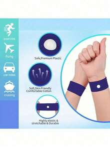 1 par de bandas contra el mareo, un regalo para mujeres embarazadas, pulsera contra el mareo por movimiento, pulsera contra el mareo por mar/aire, pulsera de alivio contra las náuseas por acupresión para usar en cruceros y viajes al aire libre