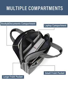 NEWHEY Laptop Bag 15.6 Inch Briefcase Water-Resistant Laptop Carrying Case For Men Expandable Computer Messenger Bag For Travel Business Work
