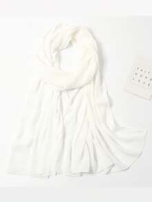 1 Khăn trùm đầu voan crepe trơn cho nữ, khăn trùm đầu thanh lịch cho người Hồi giáo mặc hàng ngày, khăn quàng cổ thời trang cho bãi biển, mọi mùa, món quà tuyệt vời cho gia đình, chị em gái, mẹ cho trang phục - Nhiều màu - Xem 12