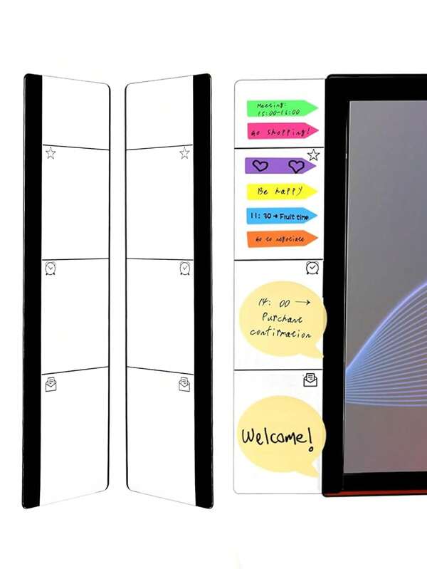 1pc/2pcs Monitor Memo Board,Fashion Multifunction Utility Acrylic Transparent Sticky Note Holder,Paper Storage Rack,Computer Monitor Message Memo Screen Paper Holder,Memo Pads,Message Boards,Sticky Boards For Computer Screen,Clip Transparent Message Multifunction Notes Board,Phone Holder,For Home,Office,Desk,Kitchen,Refrigerator,Desk,Living Room