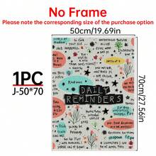 1 PIEZA Póster de lienzo con recordatorios diarios inspiradores, arte de pared motivacional para el hogar, oficina, cafetería - Sin marco, sin plumas - Ideal para regalos de cumpleaños y festividades - 1PC - Ver 21