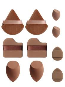 10pcs Makeup Sponges, Multi-Functional Makeup Tools, Beauty Makeup Sponges For Blending BB Cream, Foundation, Loose Powder To Create Flawless Makeup Base, Can Also Be Used With Concealer, Blush, Eyeshadow, Expands When Wet, Latex-Free, Suitable For All Skin Types