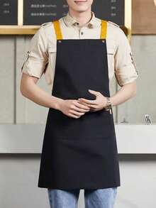 防水防油围裙，适用于餐饮、烹饪、烘焙，适用于家庭厨房、餐厅、咖啡店、面包店，男女新款设计，咖啡色 - 彩色 - 查看 15