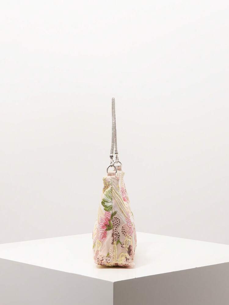 Elegant färgglad paljettväska för kvinnor, blommig väska, brudparti, paljettväska, balväska, balaccessoarer, handväska i premiumstil, bröllopsartiklar, elegant väska för kvinnor (slumpmässigt mönster) - Multifärgad - Visa 5