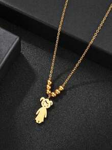 1 件定制不锈钢男孩和女孩儿童吊坠项链，个性化手工 DIY 雕刻名字/家庭项链