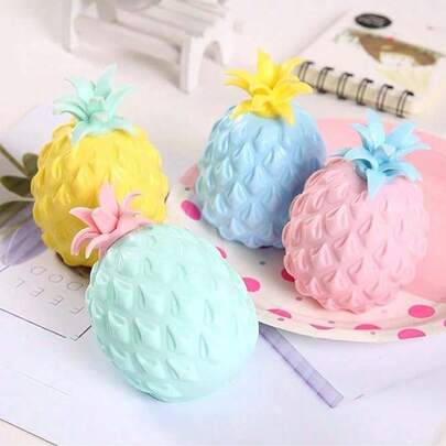 1/4/8/12/48pcs Pineapple Shaped Stress Relief Putty, Fruit Sensory Squeeze Toys, Cute Stress Relief Toys, Birthday Gift, Gift Bag Filler, Random Color