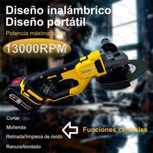 Mini Esmeriladora Amoladora Inalámbrica Pulidora 110v - Amarillo - Ver 3