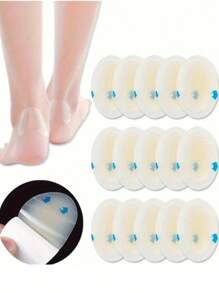 15片透明隐形防摩擦贴加厚脚趾贴凝胶前脚底垫脚跟贴凝胶垫防水泡罩