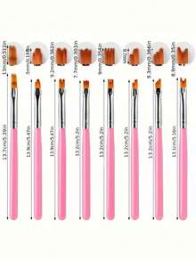 8pcs Nail Art Petal Brush Pen Kit 3D Builder Nail Gel Brush Professional Acrylic Pen Drawing-Gradient Painting Professional Manicure DIY Tool Accessories - Multicolor - View 7