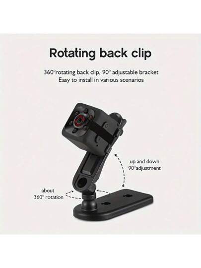 Mini HD Nanny Cam Night Vision, Motion Detection Loop Recording 1080P Full Indoor Security Camera, USB Rechargeable, Display, Wand Mountable Home Surveillance, Portable Surveillance Discreet Camera Circular Lens Cameras view 4