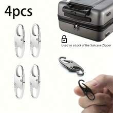 4 Packs Anti-Theft Zipper Clips – Secure Locking Zipper Pulls Replacement – Versatile Black Multi-Purpose Hooks – Double Opening Universal Connector
