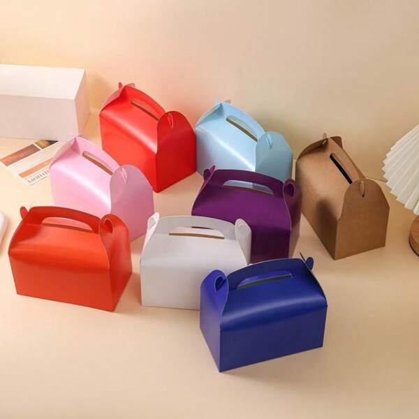 6 Scatole regalo da festa, borse regalo pieghevoli, scatole per torte colorate da tenere in mano, scatole regalo da festa, adatte per feste di compleanno, matrimoni, eventi, gioielli, caramelle, confezioni per dolci, forniture scolastiche, ritorno a scuola
