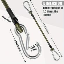 2/4/8/12 Pcs Heavy Duty Rubber Bungee Cords With Metal Hooks, 13.78 Inches - Black And Green, Ideal For Camping, Cargo, Bicycles, Outdoor Tents, Luggage Racks, Camping Gear | Rubber Straps | Metal Hook Straps