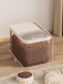 1 件透明塑料猫/狗食品储存容器，密封宠物食品罐，零食/冷冻干燥食品保存箱