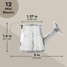 12Pack Mini Galvanized Watering Can Decorative Mini Watering Can For Crafts Party Favors Housewarmings GardenTheme Parties And Home Decor Silver 3x1.6 In - Bạc - Xem 3