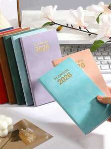 2026 A6 English Weekly Planning Notebook PU Leather Mini Portable Diary List Tasks, Expense Tracking And Organizing Meals School Supplies,School Supplies,Back To School