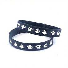 16 piezas de pulseras de silicona de Halloween, diseños surtidos, adecuadas para fiesta de fantasmas, noche de carnaval, festival occidental, unisex, sin necesidad de energía, decoración para el hogar y fiestas