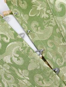 Tops cortos moldeadores sin costuras con estampado jacquard vintage para mujer, tops tipo corsé con soporte de busto sexy para fiesta de noche, boda y Halloween