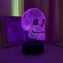 1 Stück 3D Schädel-förmige LED Tischlampe, USB betrieben - Moderne Schreibtisch Dekoration, geeignet für Schlafzimmer, Büro, Halloween Geschenk, Stimmungsbeleuchtung, Büroschreibtischlampe, Dekorationsbeleuchtung, Heim-Atmosphäre, Kreatives Design, Wohndekoration