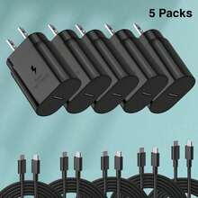 Fast Charger Type C Set With 4ft Cable - Compatible With S23 Ultra/S22/S21/Note 20/Note 10/Z Phone Charger - US A Type Plug(110-127V) - View 4