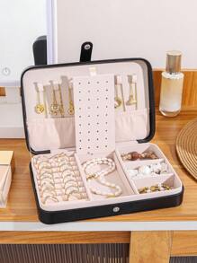 Luxury Leather Jewelry Box, Jewelry Organizer, Ring Box. Retro PU Leather Jewelry Box For Women, For Storing Earrings, Necklaces, Rings, Bracelets, Watches And Other Accessories, Perfect Mother's Day Gift Back To School
