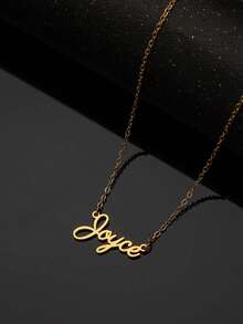 Collar de acero inoxidable personalizado con nombre, fuente de letra inglesa simple, adecuado para parejas, amigos, Día de la Madre, regalo de alta gama para mamá, joyería de moda, adecuado para uso diario, perfecto para el Día de San Valentín, Día de la Madre, regalos para ella, novia, mamá, papá, familia, aniversario, boda, reunión con amigos, regreso a la escuela, reunión de clase