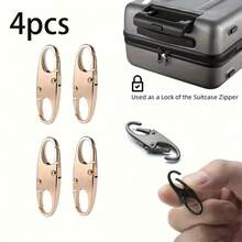 4 Packs Anti-Theft Zipper Clips – Secure Locking Zipper Pulls Replacement – Versatile Black Multi-Purpose Hooks – Double Opening Universal Connector