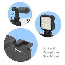 DigiPower Pocket Grip Stabilizer With Wireless Shutter Remote TableTop Mini Tripod For Mobile Phone Works With IPhones Android Smartphones For Filming    Videos - Black - View 6