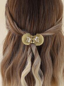 Metal Ocean Series Starfish Shell Clip, Simple Versatile Hair Accessory For Ponytails & Updos,Hair Clips,Hair Barrettes Claw Clips