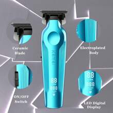 Kemei [Summer & Travel Beauty] Kemei KM-264 Professional Hair Clipper | USB Fast-Charge Sculpting Shears With 4 Stop Combs And Ceramic Blade | LED Digital Display Beard Trimmer, Perfect For DIY Haircuts In The Sunny Season