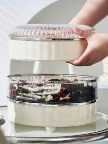 1 Peça Prato de Frutas Destacável com 5 Compartimentos, Caixa Portátil para Lanches para Casa e Exterior com Tampa, Recipiente Lavável para Armazenamento de Alimentos para Lanches, Frutas, Frutas Secas, Suprimentos Domésticos, Suprimentos Escolares, Equipamentos Outdoor, Suprimentos de Escritório, Presentes de Natal e Ano Novo