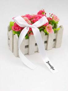 2/5/10Pcs Custom Bow Ribbon, Customized With 2 Pieces Of Text, Personalized Wine Glass Ribbon, Can Be Used As A Wedding Label For Champagne And Wine Glass Decoration, Gift Packaging Decoration Ribbon, Multiple Colors To Choose From, Suitable For Weddings, Birthdays, Eid Al Adha, Mother'S Day Gifts, Party Gifts, Tie Flowers - Multicolor - View 6