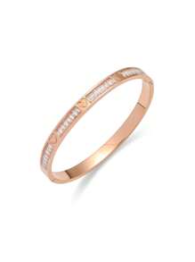Bracelete Simples de Aço Titanium Tom Dourado, Embutido com Zircônia Artificial, Comprimento Ajustável, Adequado para Vestimenta de Verão, Férias, Presente de Amizade, Anti-desbotamento e Hipoalergênico, Acessório Refinado para Mulheres