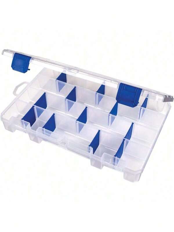Outdoor Fishing Tackle Box, Includes 12 Dividers And 24 Compartments, Clear Tackle Box Lure Organizer, Tuff Tainer With Zerust Anti-Rust Dividers